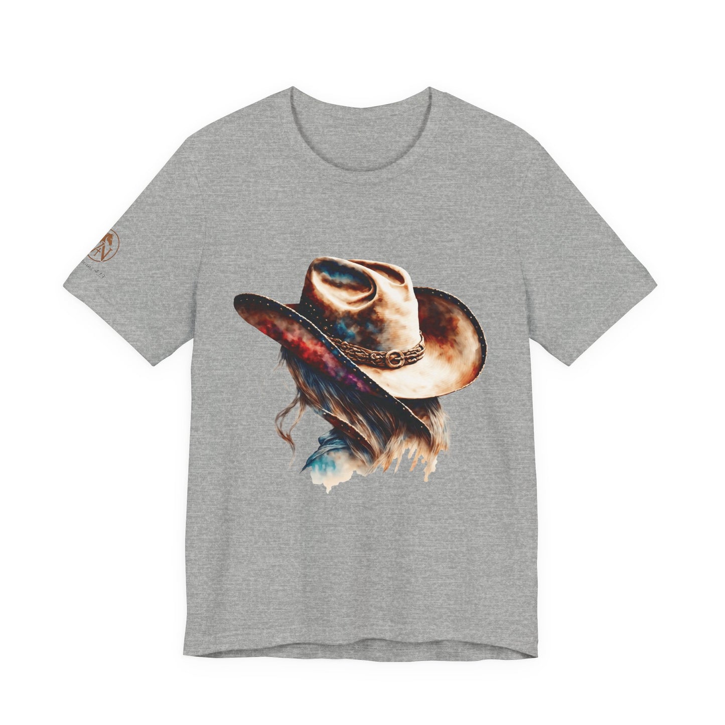 Watercolor Cowgirl Hat Shirt | Western Woman Graphic Tee | Boho Cowgirl Apparel | Rustic Western Style Unisex Shirt