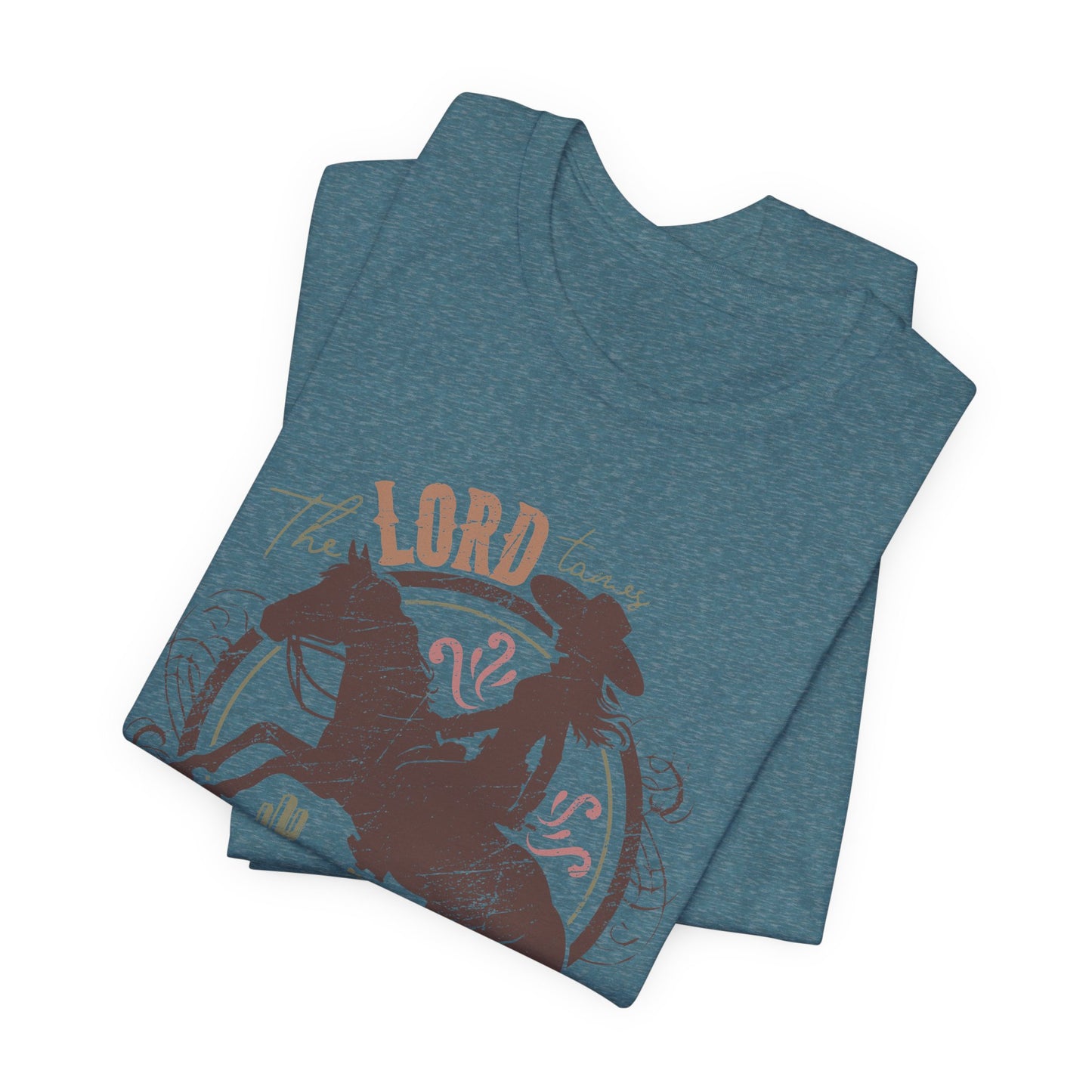 The Lord Tames Untamable Hearts Shirt | Faith Based Western Design | Christian Cowgirl Apparel | Rustic Faith Graphic Tee
