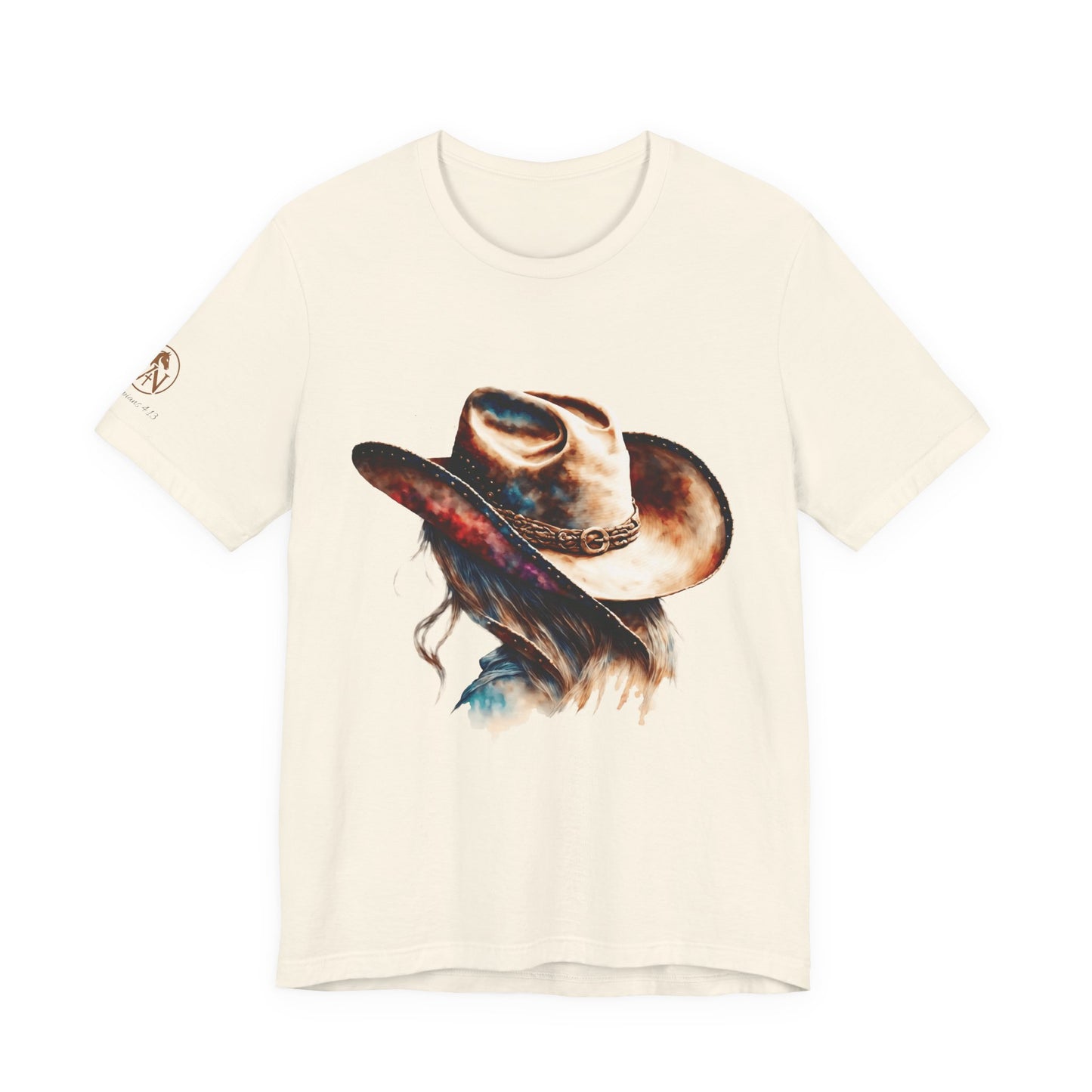 Watercolor Cowgirl Hat Shirt | Western Woman Graphic Tee | Boho Cowgirl Apparel | Rustic Western Style Unisex Shirt