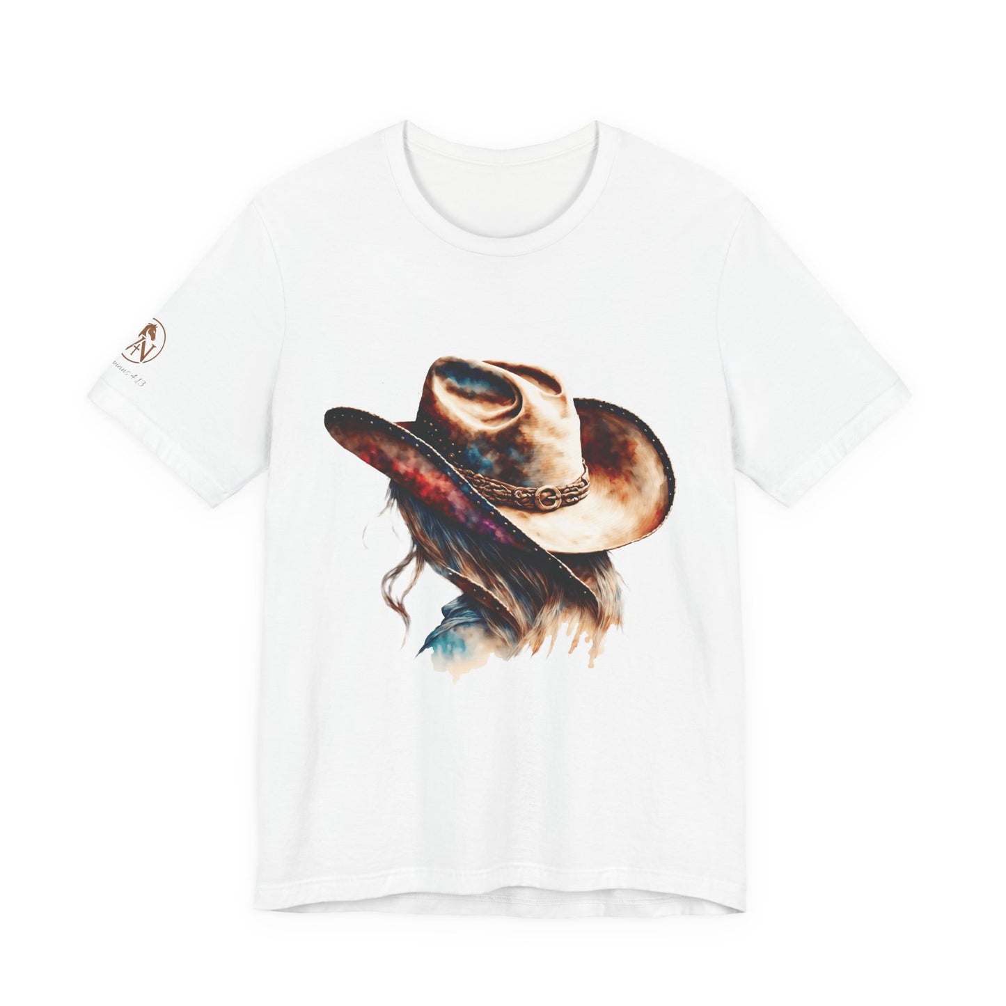 Watercolor Cowgirl Hat Shirt | Western Woman Graphic Tee | Boho Cowgirl Apparel | Rustic Western Style Unisex Shirt