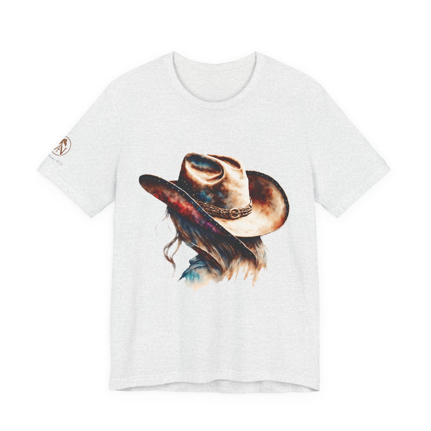 Watercolor Cowgirl Hat Shirt | Western Woman Graphic Tee | Boho Cowgirl Apparel | Rustic Western Style Unisex Shirt