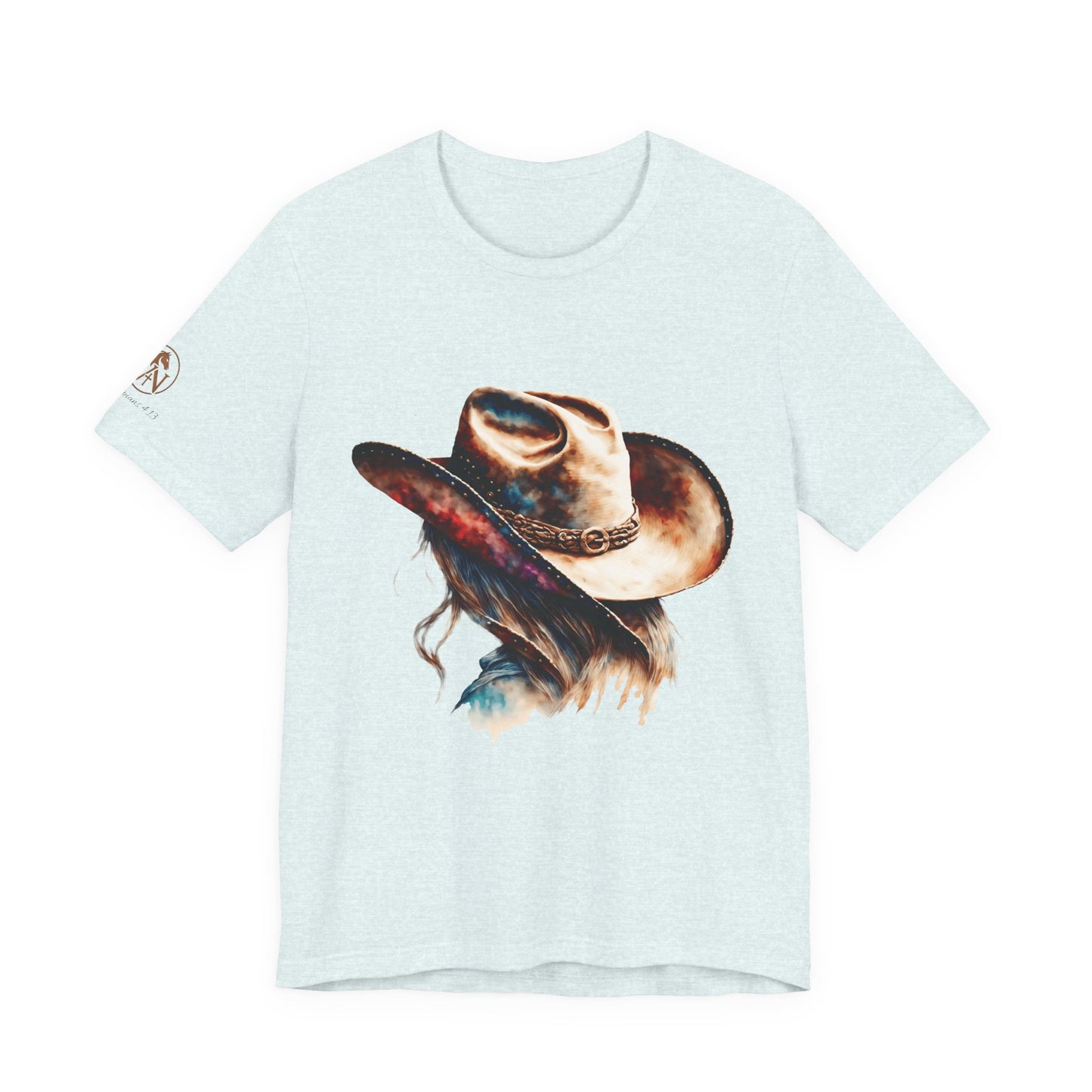Watercolor Cowgirl Hat Shirt | Western Woman Graphic Tee | Boho Cowgirl Apparel | Rustic Western Style Unisex Shirt