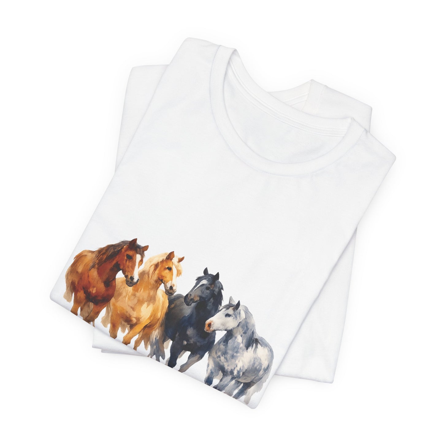 Horse Herd Watercolor Short Sleeve Tee