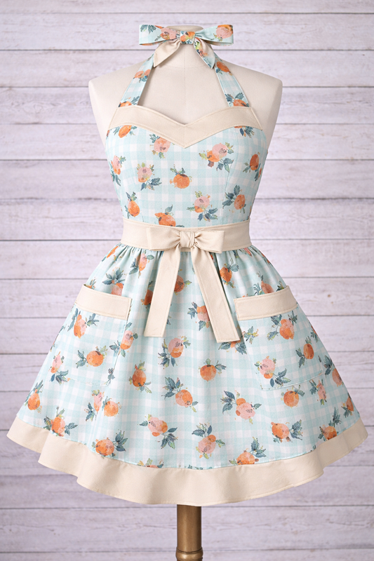 Vintage-Inspired Retro Apron – Handmade Collection Peachy Dreams