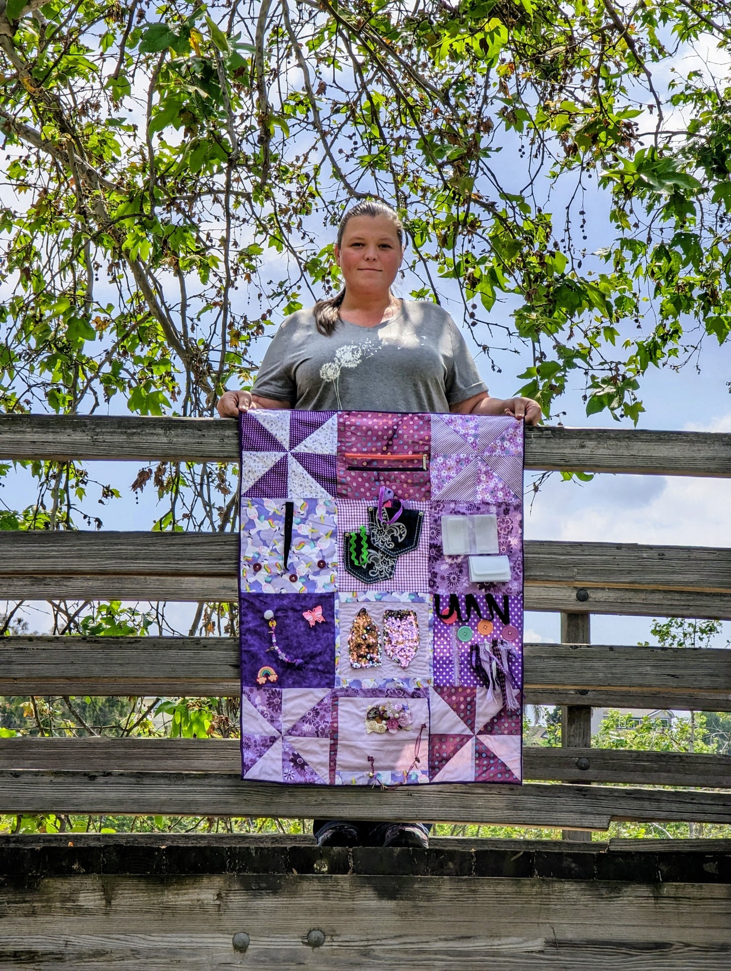 Personalized Dementia Fidget Quilt | Memory Care Blanket with Custom Photos | Alzheimer’s Sensory Lap Quilt | Comfort Gift for Loved Ones