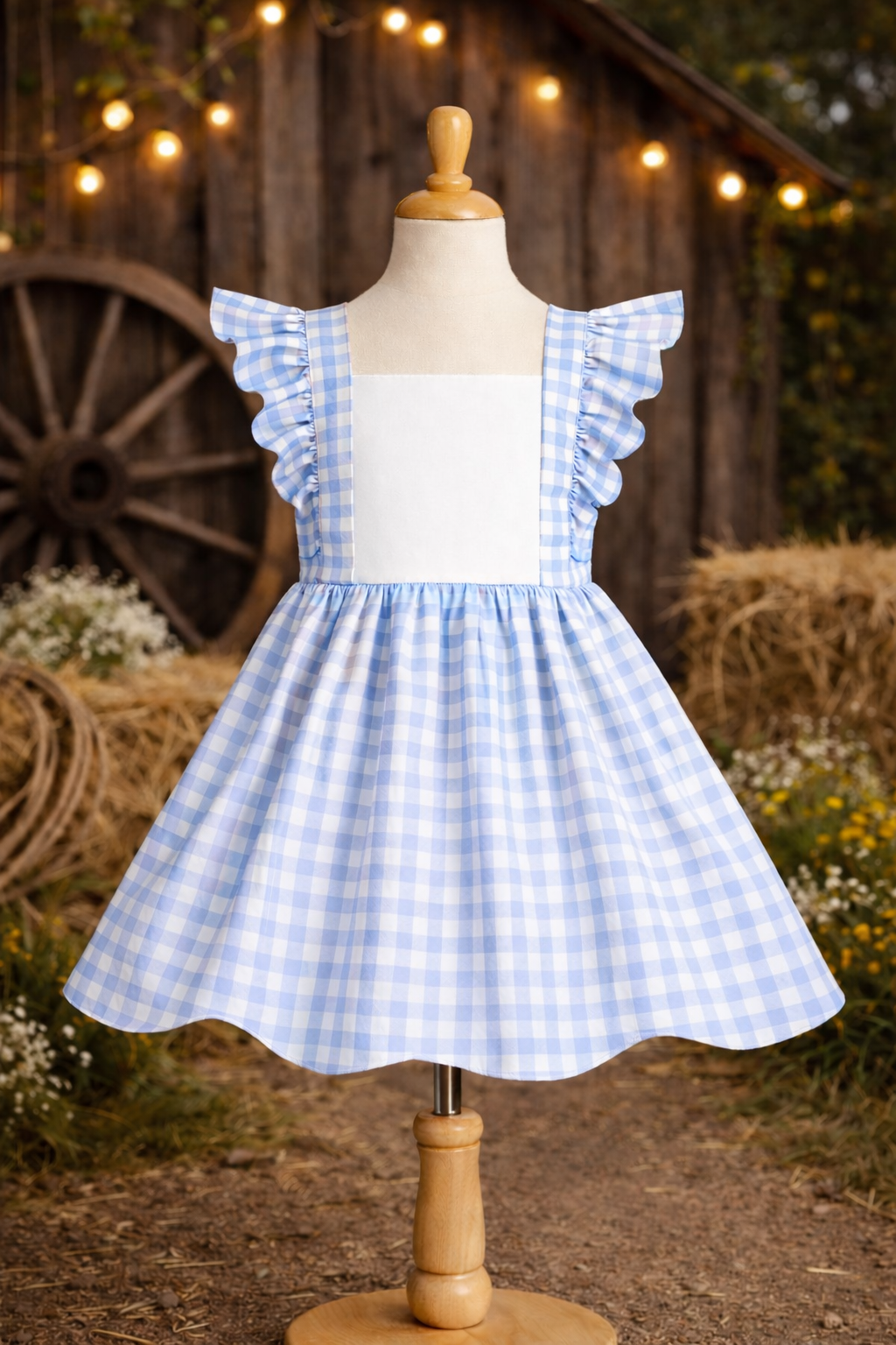 Pink Gingham Ruffle Dress – Girls Western Boutique Dress